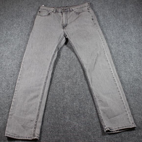Levi’s 505 Jeans Mens 34x32 Gray Regular Straight Stretch - Picture 2 of 10